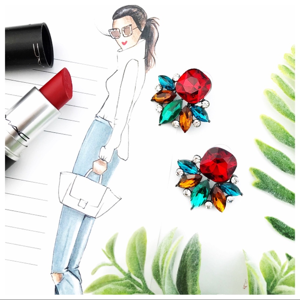 “Hallie” Crystal Statement Earrings